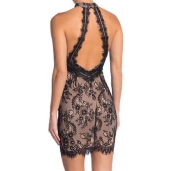 ASTR High Neck Lace Backless Fitted Dress - Picture 2 of 9